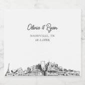 Nashville Wedding Personalisiert Champagne Label Schaumweinetikett (Einzelnes Label)