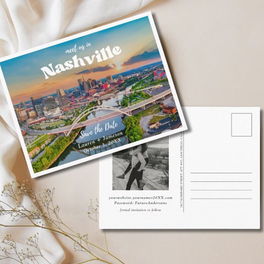 Nashville Wedding Save the Date Postcard Postkarte