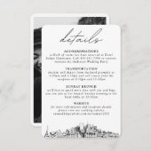 Nashville Wedding Small Vertical Details Begleitkarte (Vorne/Hinten)