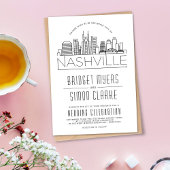 Nashville Wedding | Stilisierte Skyline-Einladung Einladung