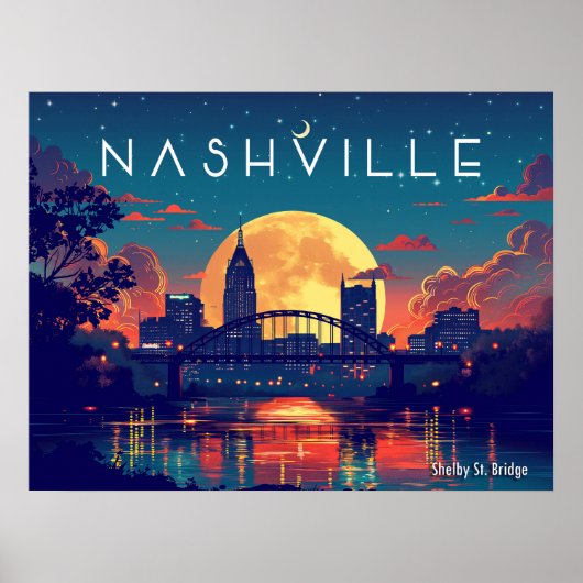 Nashville's Shelby Street Bridge Poster (Vorne)