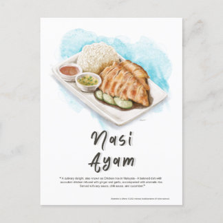 Nasi Ayam Chicken Rice Malaysia Postkarte