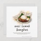 Nasi Lemak Bungkus Malaysia Feiertagskarte (Vorne/Hinten)