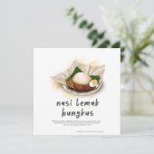 Nasi Lemak Bungkus Malaysia Feiertagskarte (Stehend Vorderseite)
