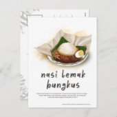 Nasi Lemak Bungkus Malaysia Feiertagspostkarte (Vorne/Hinten)