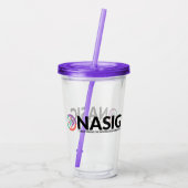 NASIG Logo-Trommel mit Stroh Acryltrinkbecher (Rückseite)