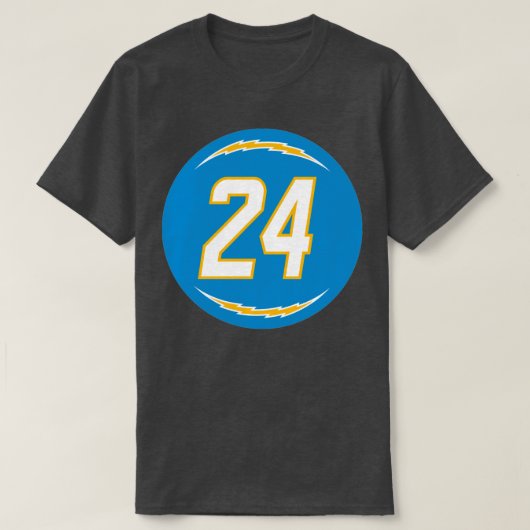 Nasir Adderley Number 24 Jersey Los Angeles Charge T-Shirt (Design vorne)
