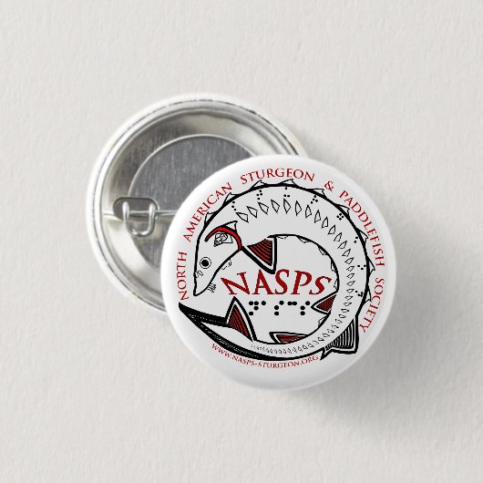 NASPS Logo Knopf-Weiß Button (Vorne & Hinten)