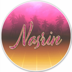 Nasrin Vorname Name golden pink Aufkleber Sticker