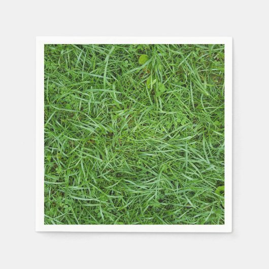 nass grünes Gras Serviette (Vorderseite)