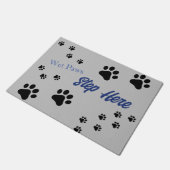 Nass Paws Hund Lover Paw Prints Fußmatte (Schrägansicht)