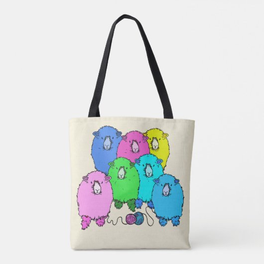 Nass. Personalisierte Schafe und Garne Tasche (Rückseite)