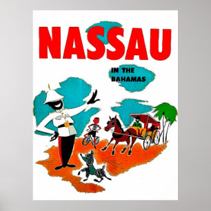 Nassau auf den Bahamas, Jahrgang Poster