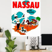 Nassau auf den Bahamas, Jahrgangsreise Poster (Heimbüro)