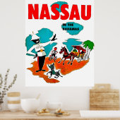 Nassau auf den Bahamas, Jahrgangsreise Poster (Küche)