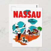 Nassau auf den Bahamas, Jahrgangsreise Postkarte (Vorne/Hinten)
