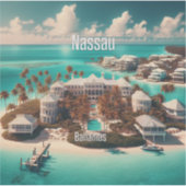 Nassau Bahamas 3 Inch Vinyl Sticker (Vorderseite)