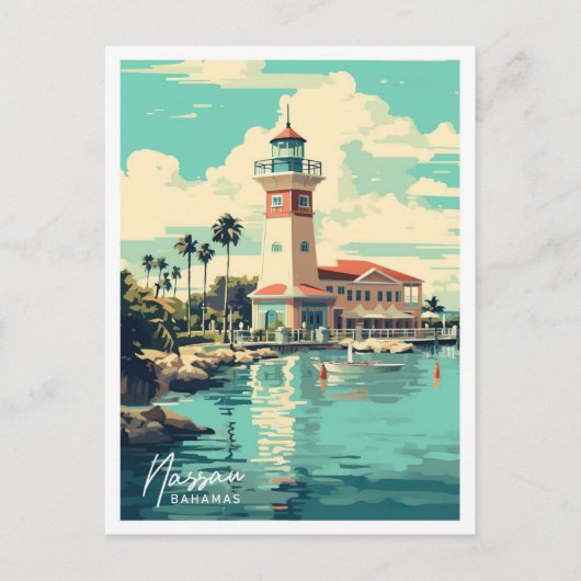Nassau Bahamas Art Vintage Reise Postkarte (Vorderseite)