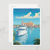 Nassau Bahamas Art Vintage Reise Postkarte (Vorne/Hinten)