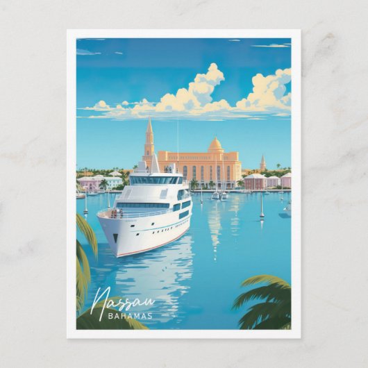 Nassau Bahamas Art Vintage Reise Postkarte (Vorderseite)