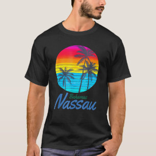 Nassau Bahamas Beach Trip Retro Sunset Summer Vibe T-Shirt