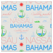Nassau, Bahamas farbenfroher Text- und Bildmuster Stoff (Nahaufnahme)