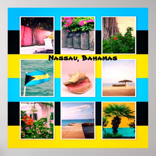Nassau, Bahamas FotoCollage Poster (Vorne)