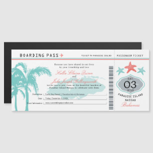 Nassau Bahamas Hochzeit Boarding Pass Einladung