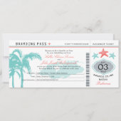 Nassau Bahamas Hochzeit Boarding Pass Einladung (Vorderseite)
