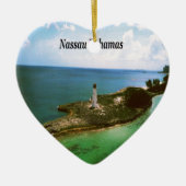 Nassau Bahamas, Leuchtturm im Hafen Keramik Ornament (Vorne)