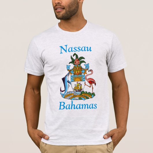 Nassau, Bahamas mit Wappen T-Shirt (Vorderseite)