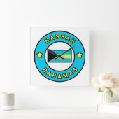 Nassau Bahamas Quadratische Wanduhr (Zuhause)