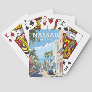 Nassau Bahamas Reise Kunst Vintage Spielkarten
