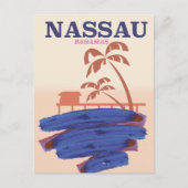 Nassau Bahamas Reisebeachposter Postkarte (Vorderseite)