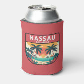 Nassau Bahamas Retro Emblem Dosenkühler (Kanne Rückseite)
