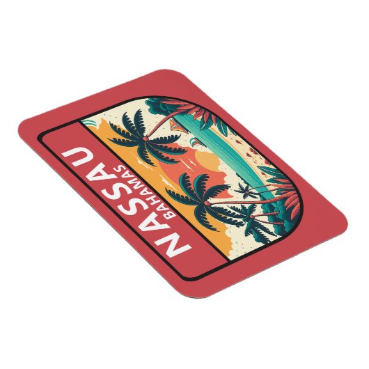 Nassau Bahamas Retro Emblem Magnet (Rechte Seite)