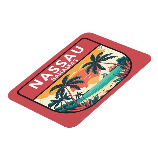 Nassau Bahamas Retro Emblem Magnet (Linke Seite)