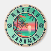 Nassau Bahamas Retro Seagull Souvenir 1950er Magnet (Vorne)