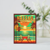 Nassau Bahamas Retro Seagull Souvenir 1950er Postkarte (Stehend Vorderseite)