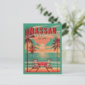 Nassau Bahamas Retro Seagull Souvenir 1950er Postkarte (Stehend Vorderseite)