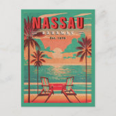 Nassau Bahamas Retro Seagull Souvenir 1950er Postkarte (Vorderseite)