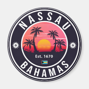 Nassau Bahamas Retro-Sonnenuntergang-Souvenirs 80e Magnet