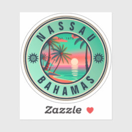 Nassau Bahamas Retro Sunset Reise Souvenir 1950er Aufkleber