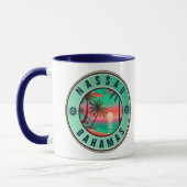 Nassau Bahamas Retro Sunset Reise Souvenir 1950er Tasse (Links)