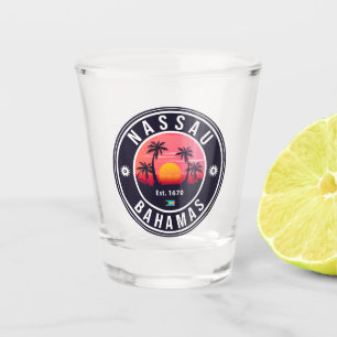 Nassau Bahamas Retro Sunset Souvenirs 80er Schnapsglas