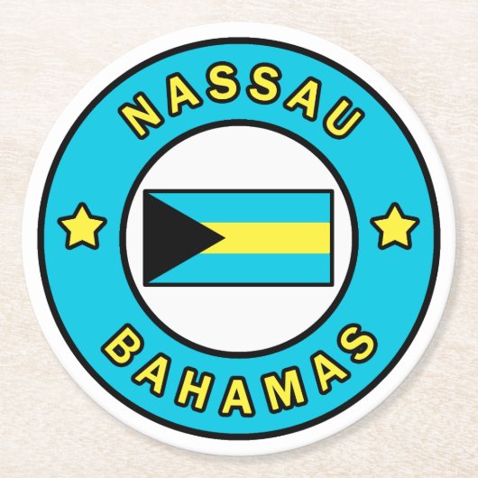 Nassau Bahamas Runder Pappuntersetzer (Vorderseite)