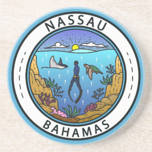 Nassau Bahamas Scuba Abzeichen Getränkeuntersetzer