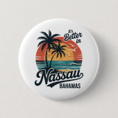 Nassau Bahamas Strand Sommer Button (Vorderseite)