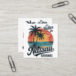 Nassau Bahamas Strand Sommer Quadratische Visitenkarte