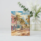 Nassau Bahamas Street Travel Art Collection Postkarte (Stehend Vorderseite)